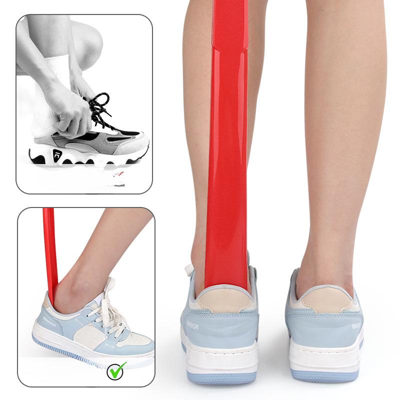 Plastic Shoehorn Lengthened and Thickened Without Bending Over, Elderly Pregnant  Shoes Pumping Lazy Person Shoe Wearer, Color Hanging Shoe Lift