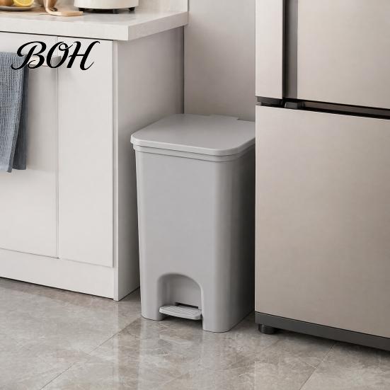 Space Saving Trash Can for Cabinet Gaps Slim Can, with Pedal Step Design, Touchless Odor Proof Wastebasket, Efficient Utilization Garbage Bin