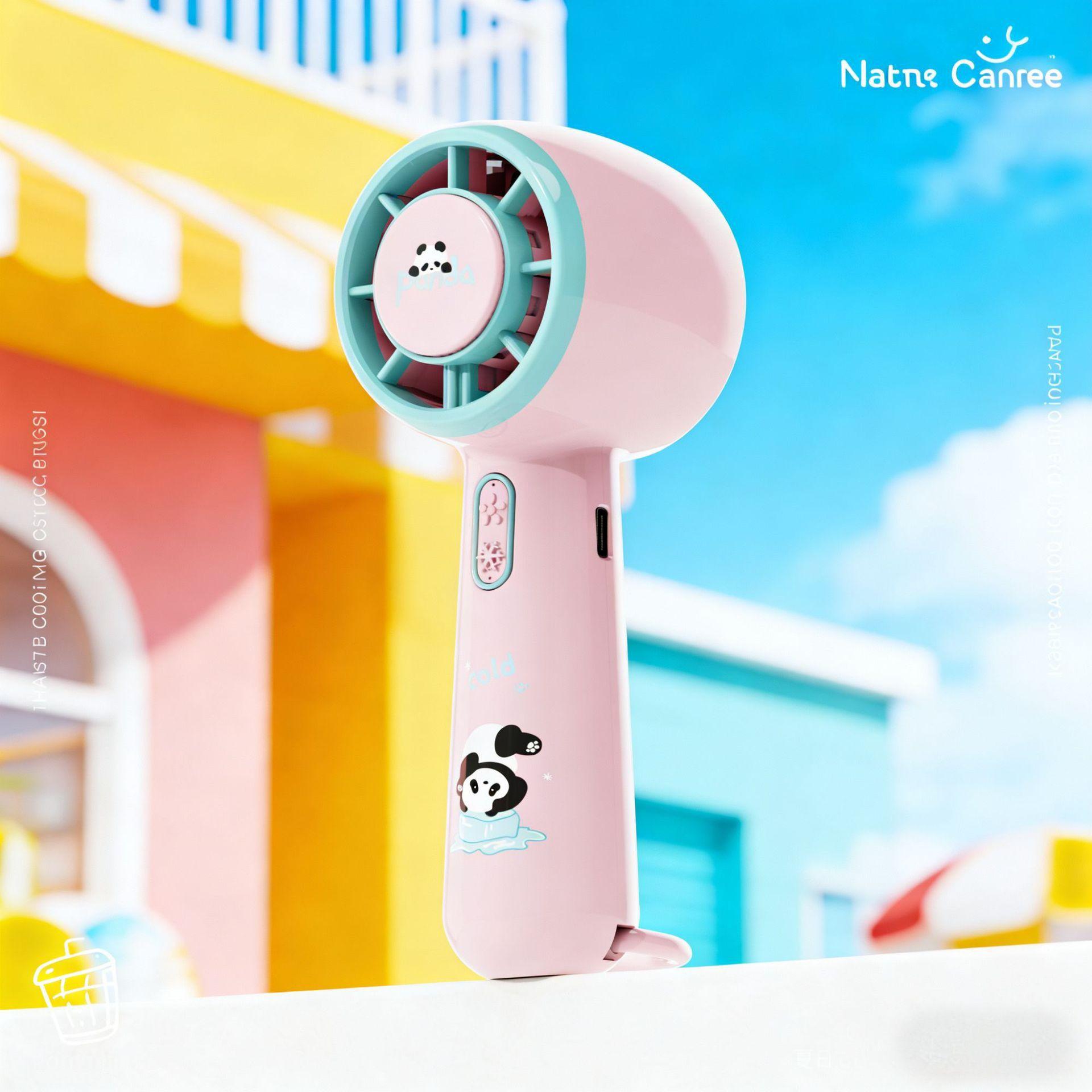 

Cartoon Panda USB Portable Handheld Fan: Summer Breeze with Large Wind Power As shown