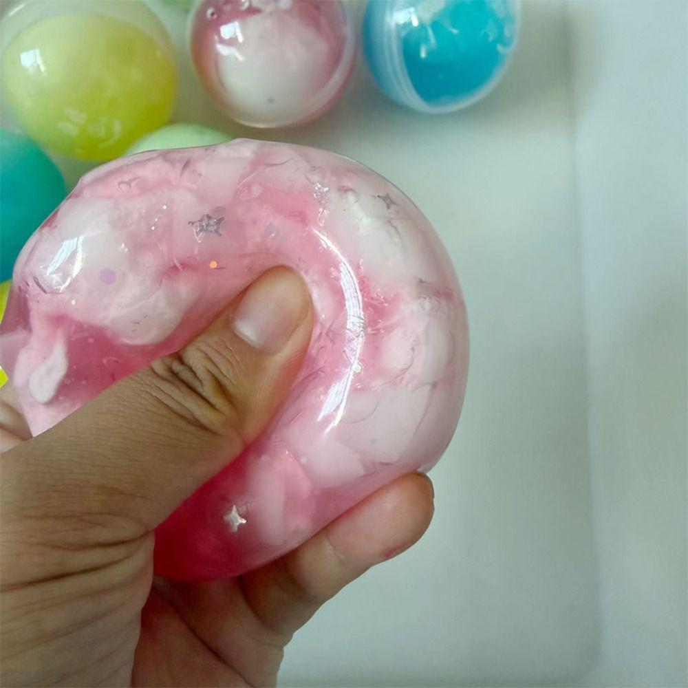 Sensory Fidget Wax Coating Squishy Round Crispy Squeeze Toy Boys Girls Crunch Squishy  Desktop Gift