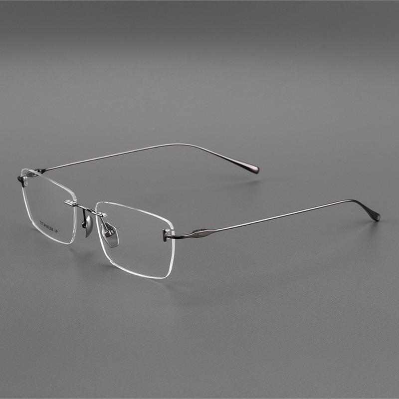 

Унисекс Минималистичная Титановая Безободковая Оправа для Очков для Бизнеса и Моды