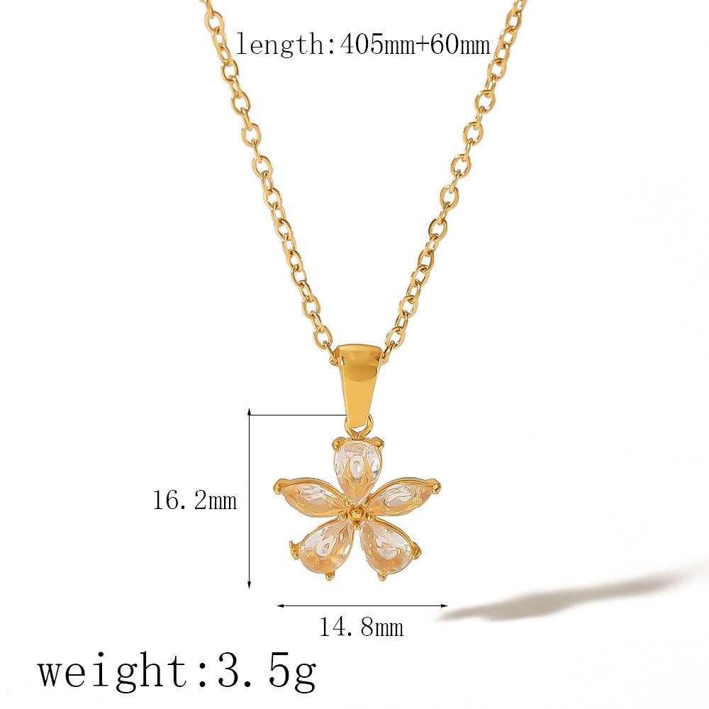 

Стильное стальное колье-подвеска в виде цветка с мерцающими кристаллами для женской моды и повседневного ношения Gold A