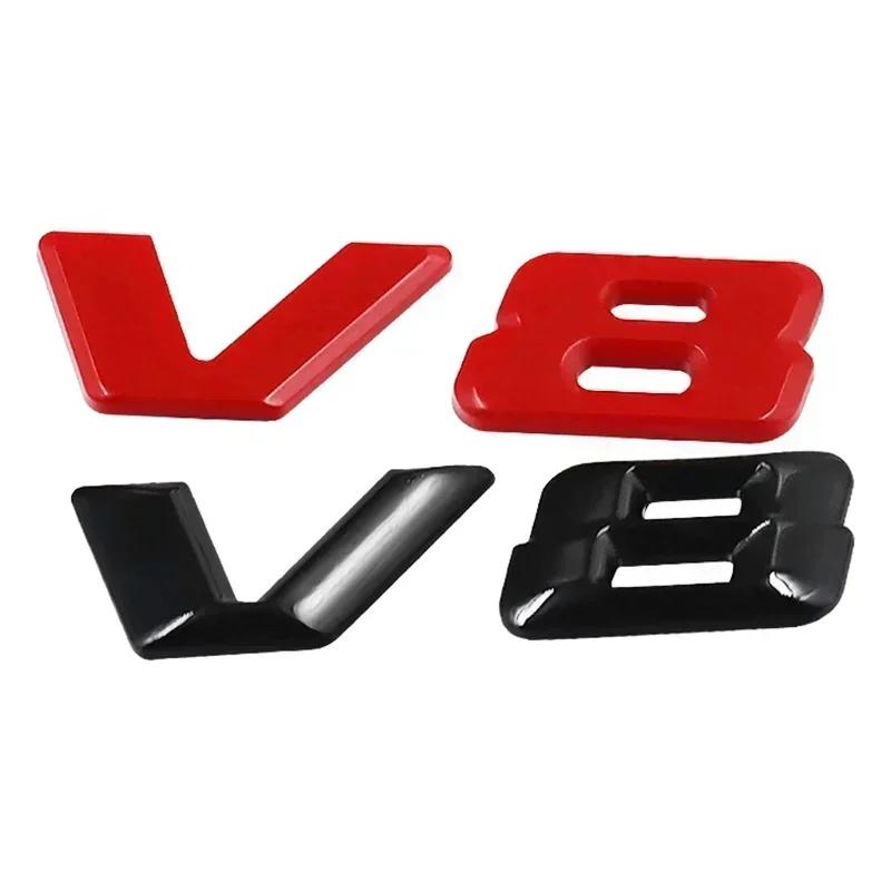 3D chromově černá V8 Logo Písmena Znak Odznak Nálepka na Blatník Auta Pro Mercedes Benz AMG GL ML SL 500 220 C63 S500 V8 Příslušenství