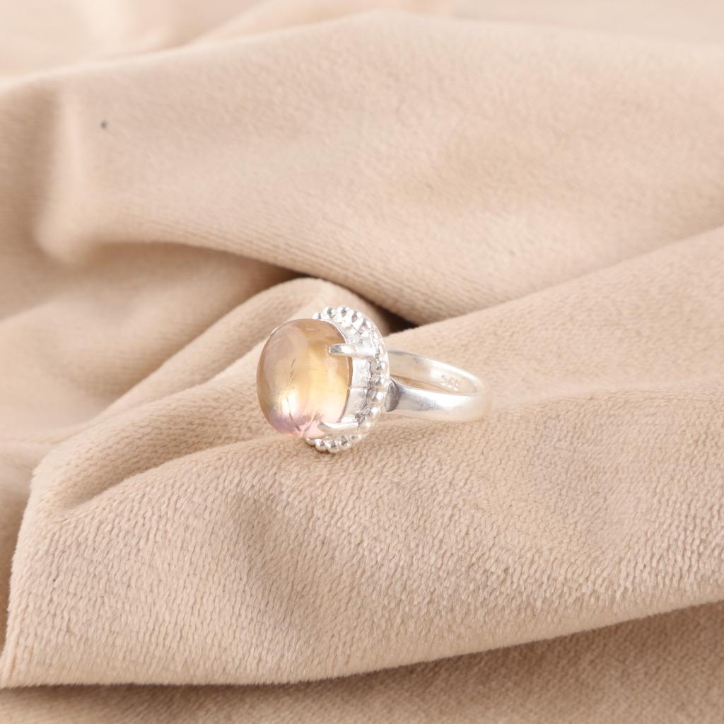 Natural Ametrine 925 Sterling Silver Eternity Sisters Gift Elegant Ring Jewelry RR-28-50