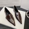 2025 New European and American Style Pointed Single Shoes Low Heel Niche Design Velcro Commuter Professional Shoes