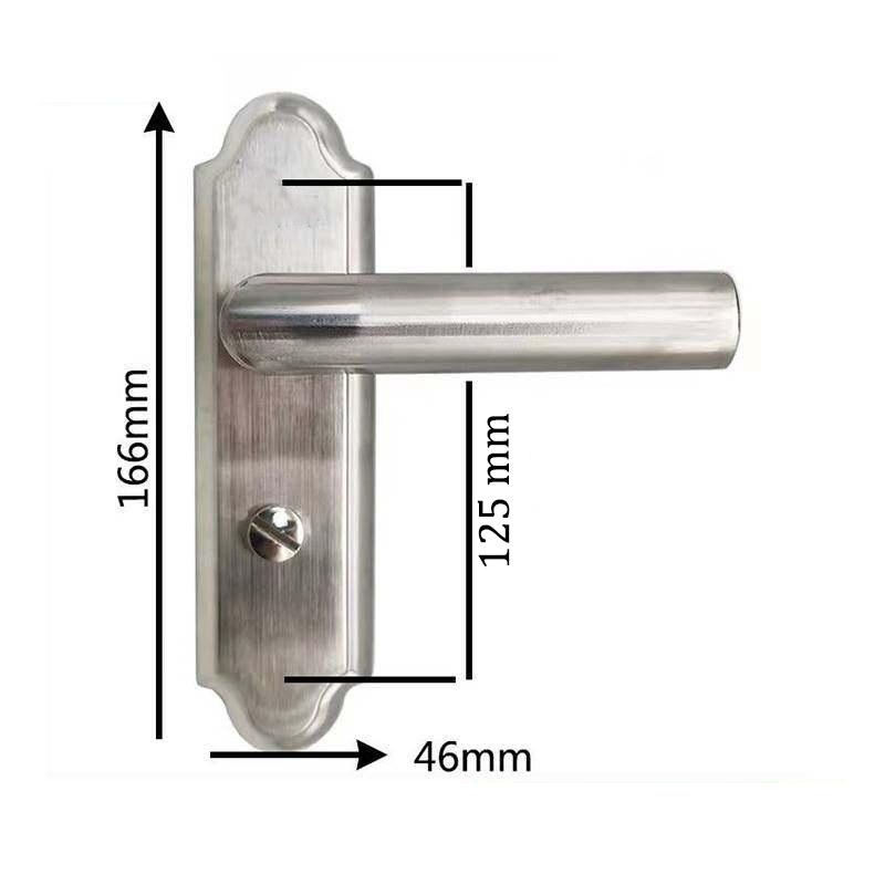 

Silver stainless steel bathroom door lock, multi-hole distance specifications appearance, free delivery 30mm