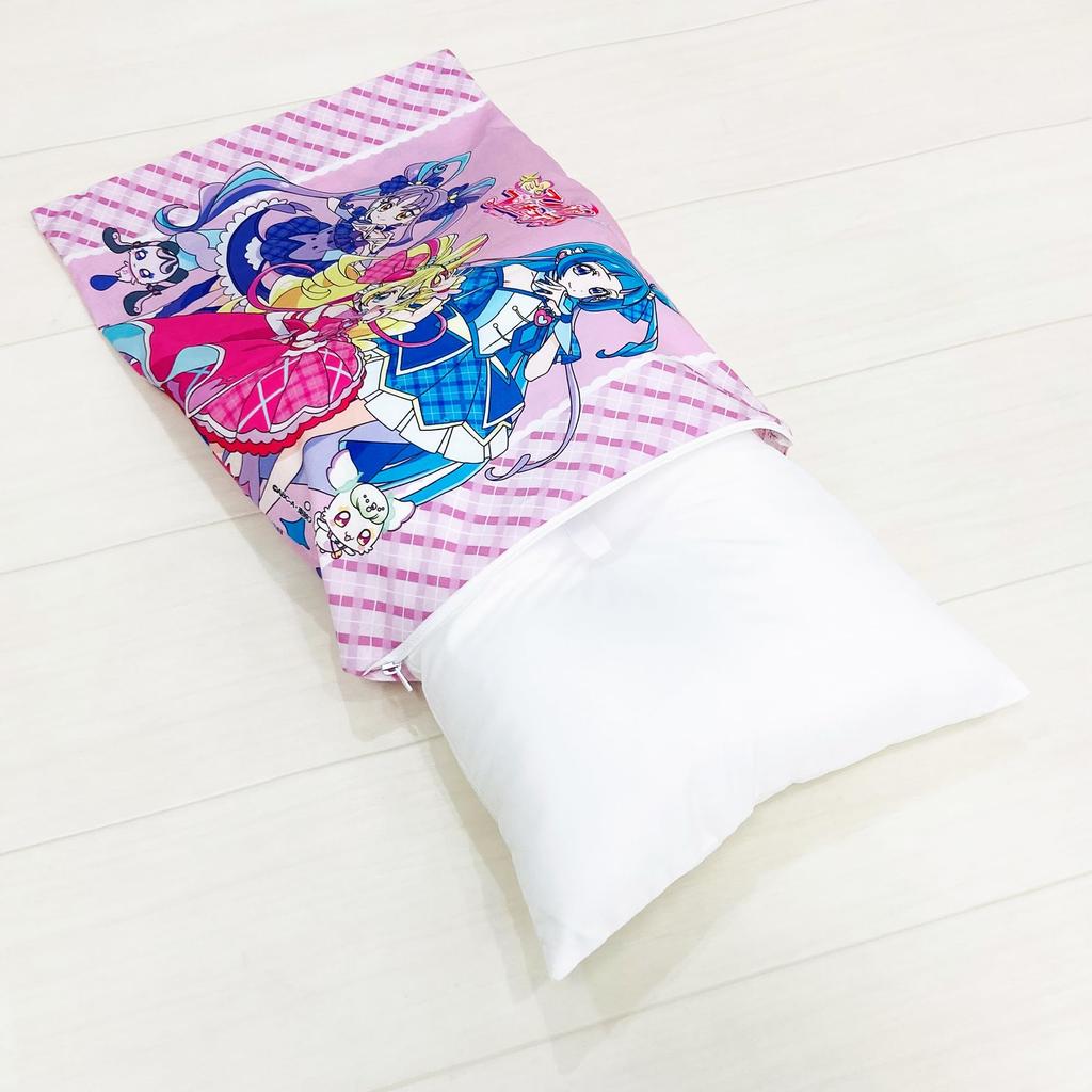 MORIPiLO PreCure Pillow Cover and Idol Pink Pillow Cotton Washable Plush Cushion Goods Toy Cute Low Small Soft 40x30x10cm Character Pillow Morishita