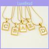 Stylish Stainless Steel Snake Chain Alphabet Necklace 26 Letters European And American Style 18k Gold Square Shell Pendant Characters)