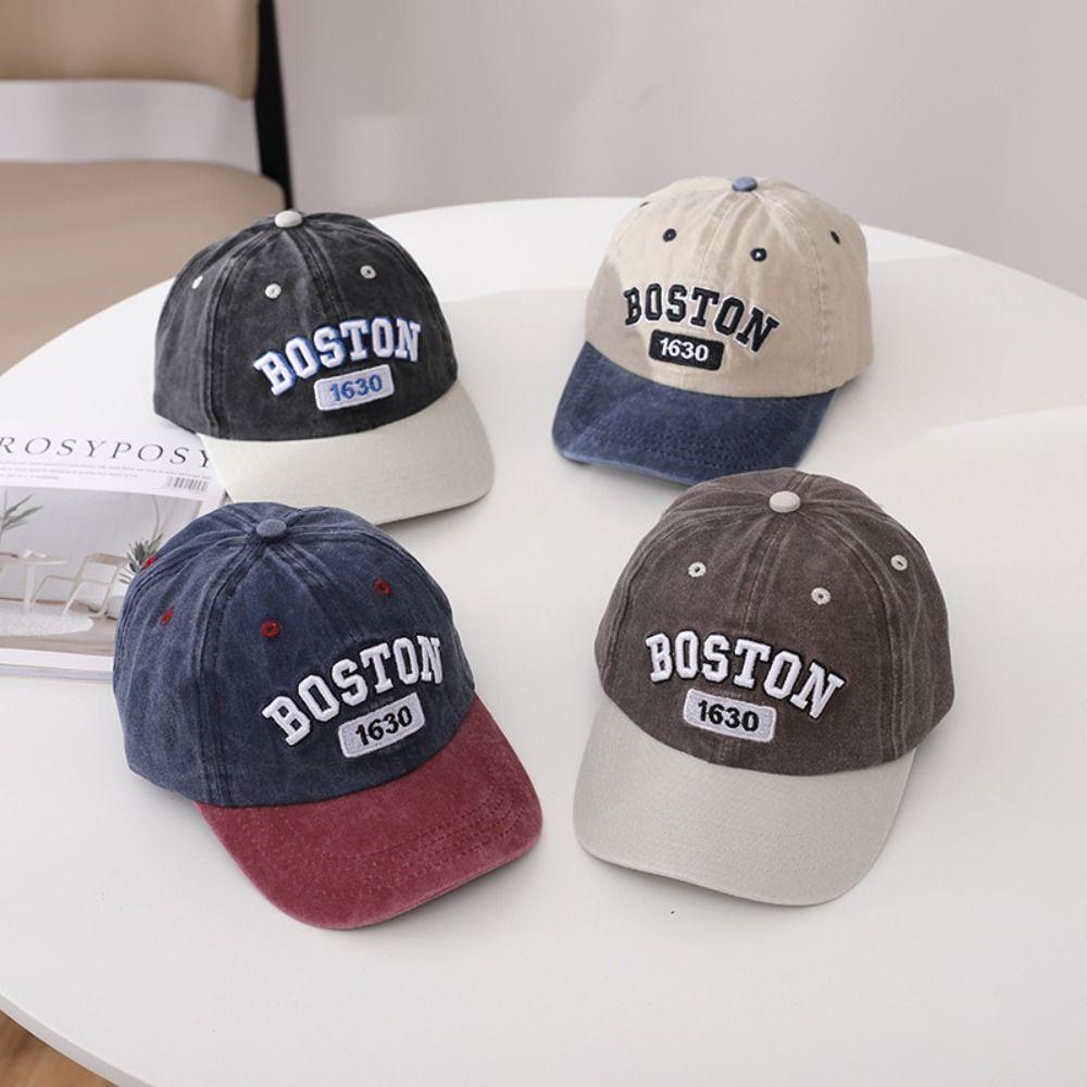 Patchwork Baby Baseball Hat Korean Style Children's Sunhat Fashion Letter Peaked Cap  Boys Girls