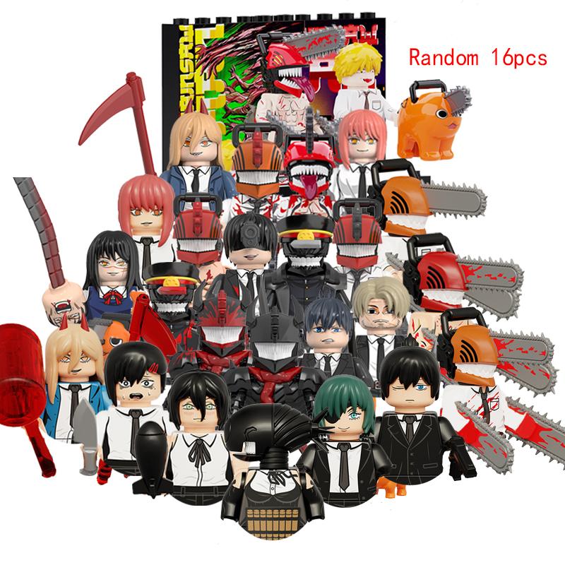 MOC Creative Chainsaw Denji Man Pochita Makima Doll Mini Anime Action Figures Building Blocks Bricks DIY Toys for KID Gift