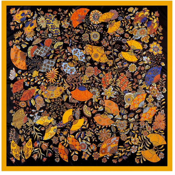 New Luxury Brand Silk Scarf Women Print Square Shawl Hijab Scarfs Female Fashion Shawls Scarves For Ladies 130*130cm