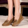 Women Genuine Leather Ballet Flats Elastic Soft Casual Walking Shoes Flat Pumps Comfortable Driving Shoes Mother Shoes