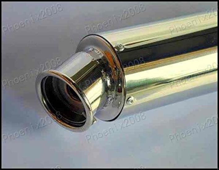 PHOENIX Stainless Steel Deep Bass Muffler with Baffle Suitable for Cub - Chaly, Benly, DAX,