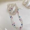 925 Silver Multicolour Bead Bracelet For Women Three Layers Geometry Drip Glaze Versatile Jewelry Dropship