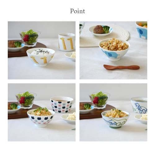 EAST table Children's Rice Bowl, KIDS Animal Giraffe Design, 205cc, Made in Japan, Microwave and Dishwasher Safe, 13-011-01