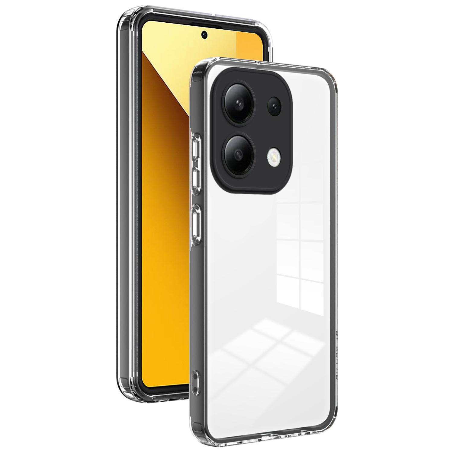 

Противоударный чехол для Xiaomi Redmi Note 13 4G, прозрачный чехол для телефона из ТПУ+ПК Black