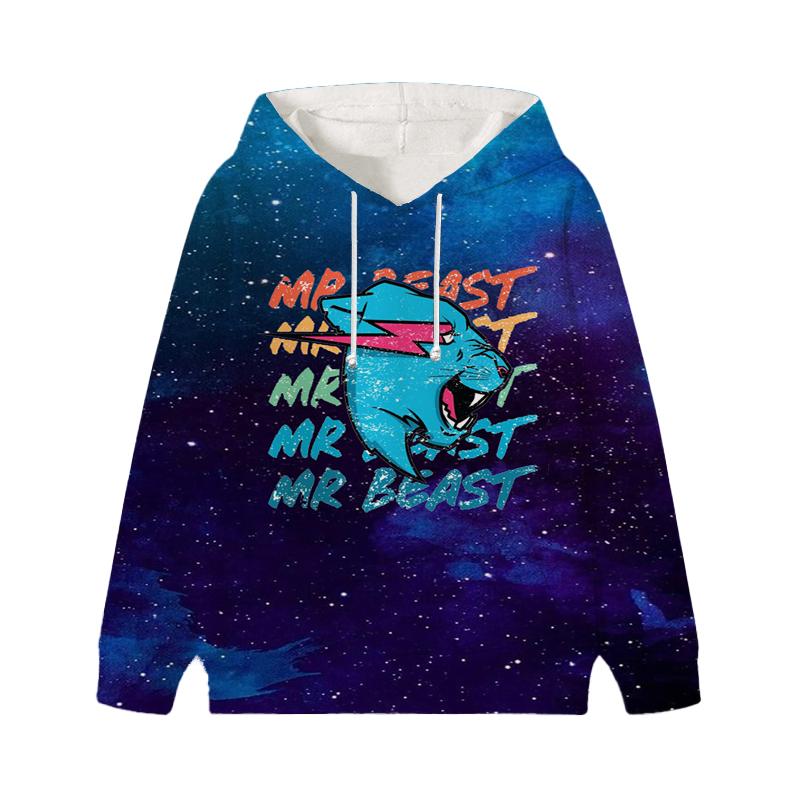 Yellow Hoodie EVURU Mr-Beast Kids Cartoon Sweatshirt Set