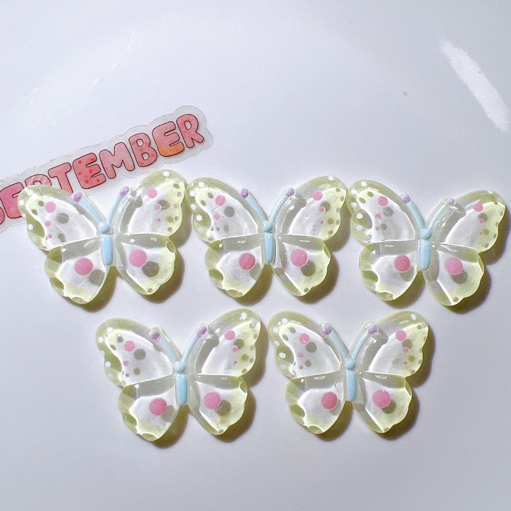 10Pcs Kawaii Butterfly Acrylic Patch Handmade Clothing Jewelry Decor DIY Hairpin Patches Stationery
