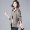 Spring Autumn Hooded Jacket Women's Loose Coat Fashion Korean Casual Cardigan Patchwork Short Outwear