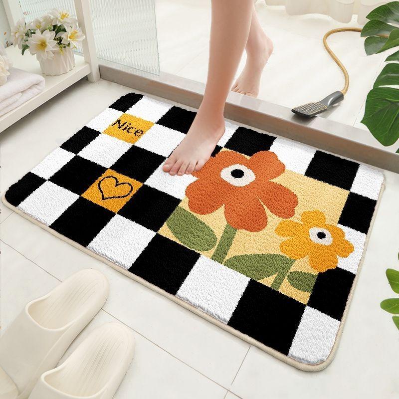 Badezimmer saugfähiger Teppich verdickt Imitatkashmir Schlafzimmer Badezimmer rutschfeste Fußmatte Badezimmer saugfähige Bodenmatte