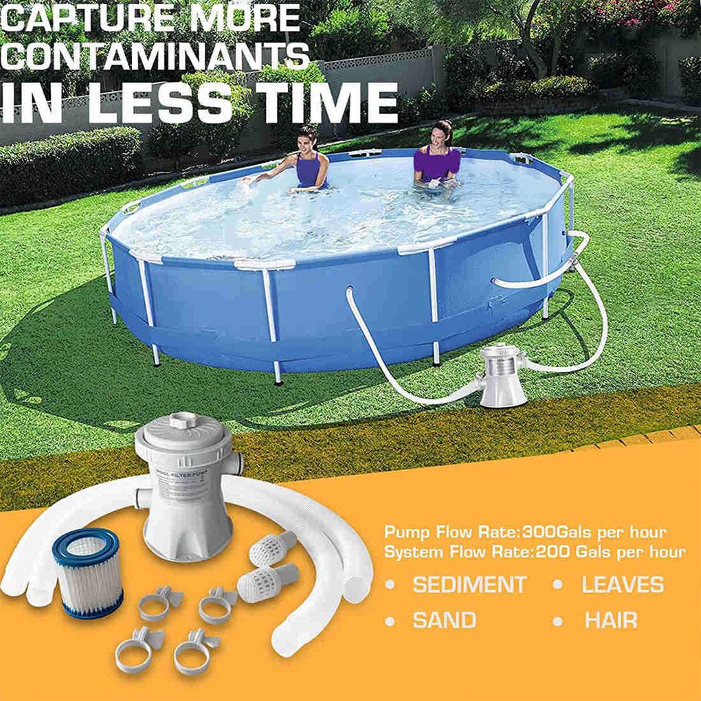 300GPH Swimming Pool Filter Pump Above Ground Swimming Pool Cleaner Electric Water Pump Improve Circulation EU Filter Pump