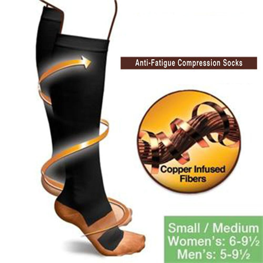 Women's Copper Ion Compression Thigh-High Sports Socks