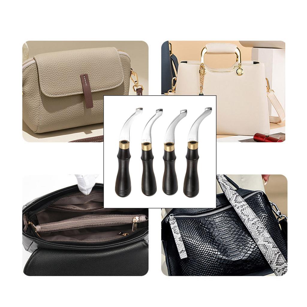 Leather Edger Creaser Wooden Handle Leather Shallow Slot Edging Device Trimmer Grooving Creasing Leather Edging Creaser