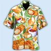 Latest Unisex Loose and Breathable 3D Printed Fashionable Chicken Shirt Beach Hawaiian Top Short Sleeved Summer Shirt