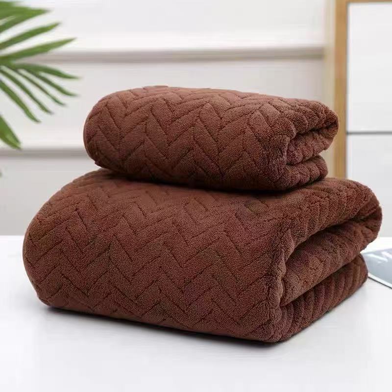 Thickened Absorbent Wheat Ear Coral Fleece Towel Bath Towel