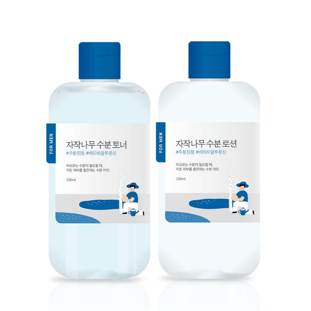 Round Lab For Men Birch Juice Hydrating Toner & Lotion Set 200ml + 200ml 1 Set (Toner 200ml + Lotion 200ml)