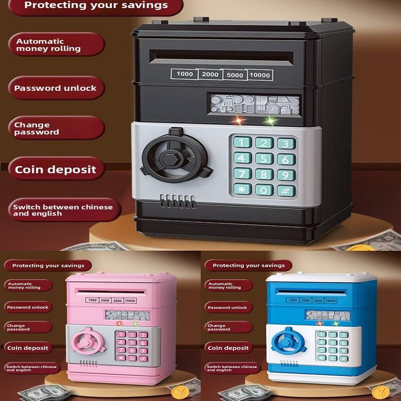 Children's Piggy Bank Password Box Automatic Money Rolling Fingerprint Large-capacity Simulation Intelligent Deposit Machine