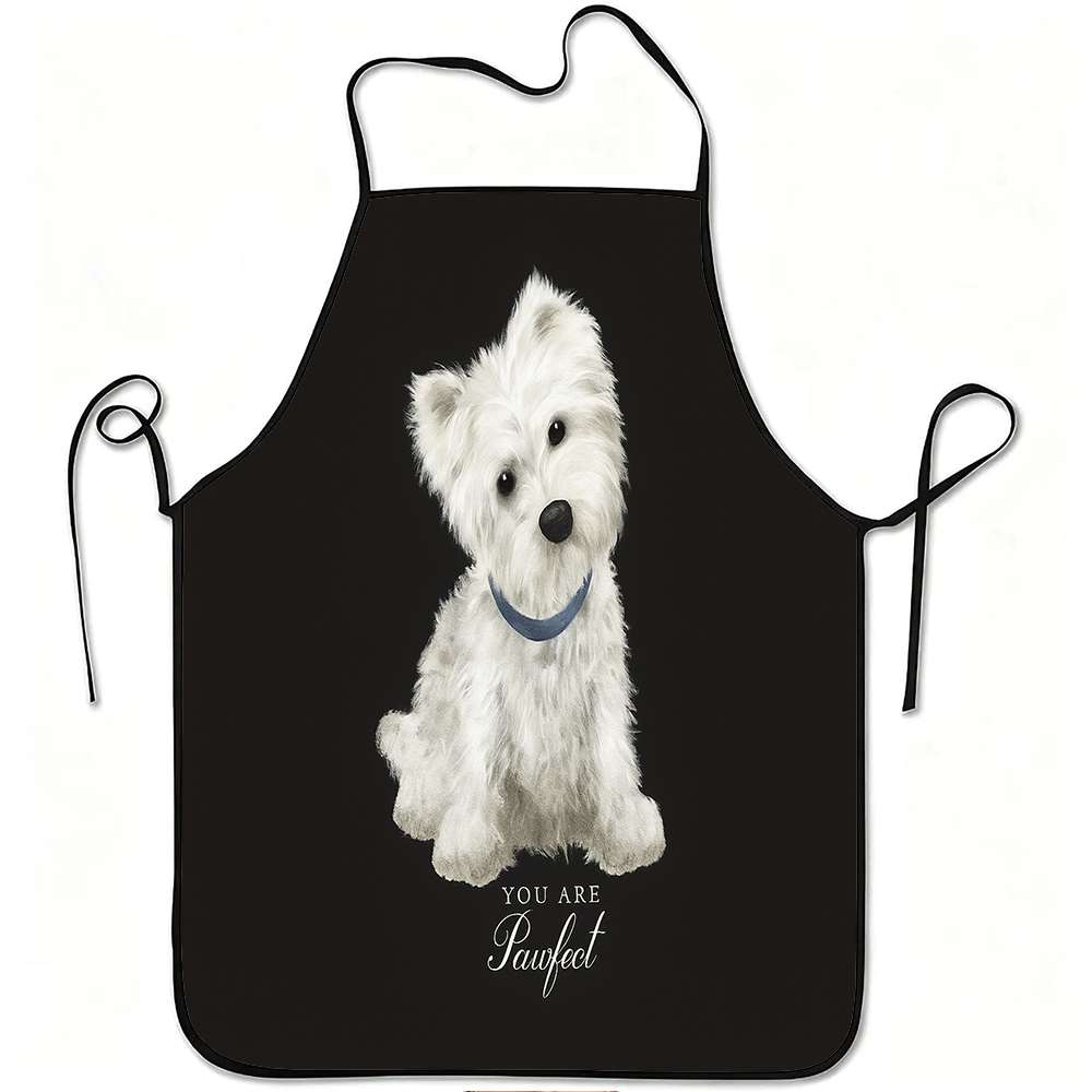 1 Piece of Fun Animal-Themed Apron, You Are the Perfect West Highland Westie Dog Retro Design Apron, Unisex, Perfect for Crafting, Baking, Painting, K