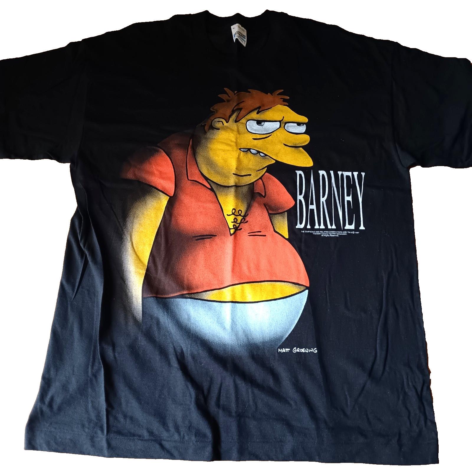 The Simpsons Vintage T Shirt Top Heavy 1997 Barney Grumble Black Size X-Large XXXL