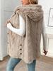 Double-Sided Plush Hooded Cardigan Vest - Women's Autumn/Winter Fashion