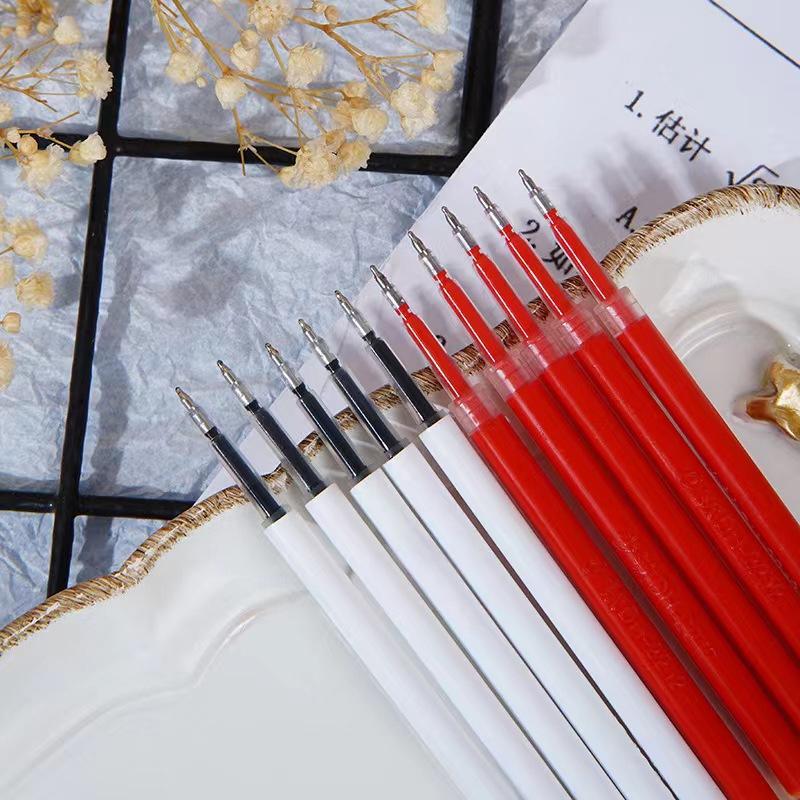 10Pcs High Quality St Tip Neutral Pens Refill Quick-Dry Neutral Pens Refill Stationery Set Pressing Ballpoint Pen Refill