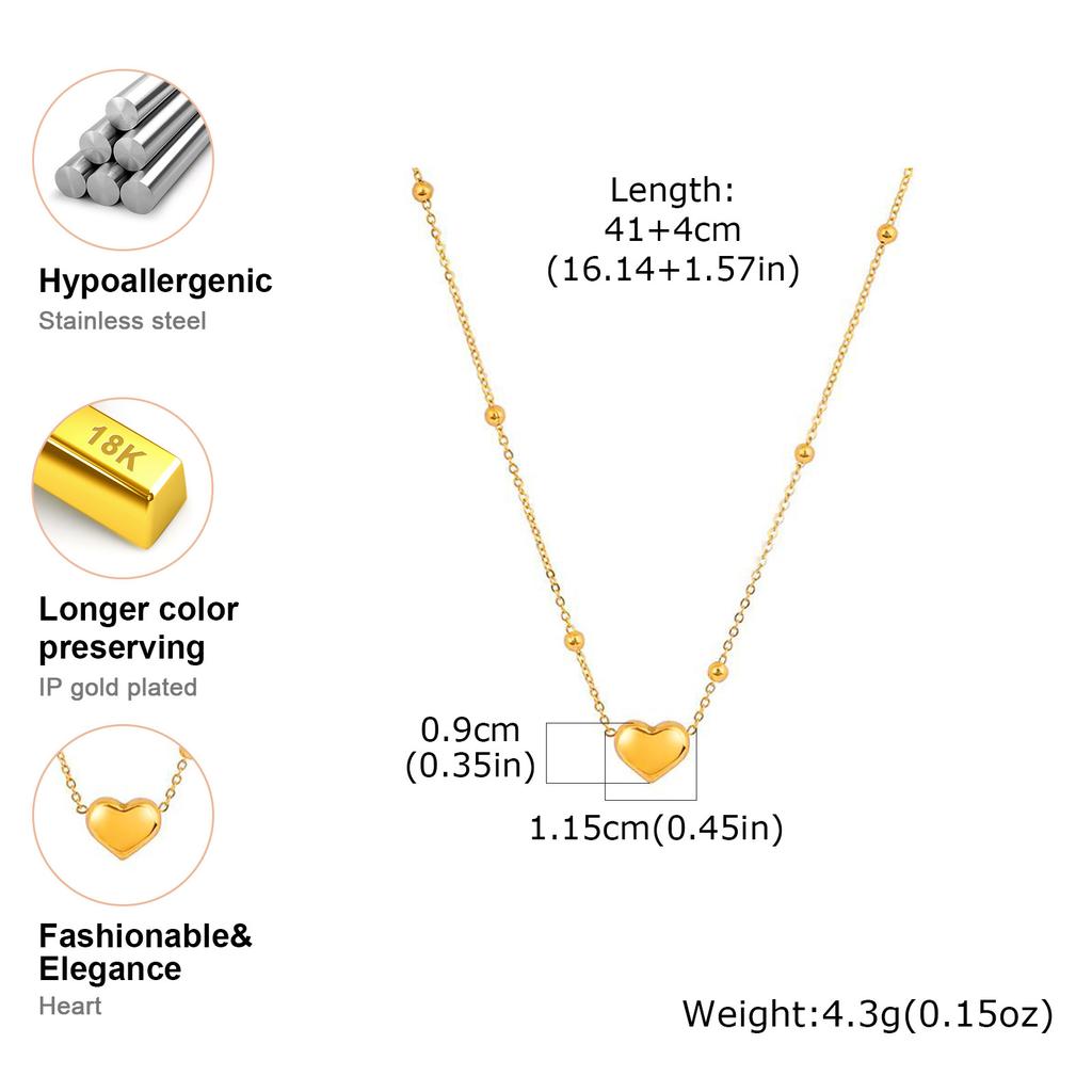 Vnox Diverse Heart Pendant Necklace For Women Girls, Stainless Steel Shell CZ Crystal Charm Choker, Fashion Jewelry Party Gifts