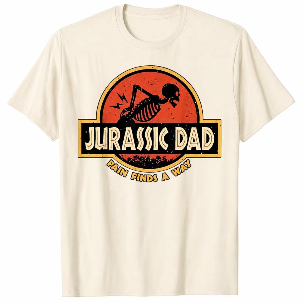 Jurassic Dad Schmerz Findet Einen Weg Lustiges Sarkastisches Skelett T-Shirt Prähistorisches Dad Joke T-Shirt Unisex Kleidung Sommer T-Shirt Y2k