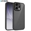 KEYSION Matte Translucent Black Phone Case for OPPO Reno15 Pro Max 5G Silicone+PC Clear Shockproof Cover for OPPO Reno15 F 5G