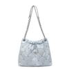 Rhombus chain small bag women's new fashion retro bucket bag versatile casual messenger bag