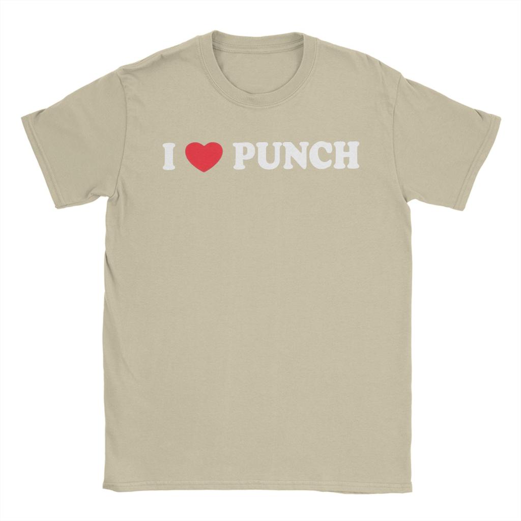 Unisex I Love Punch Monkey T Shirts Pure Cotton Clothing Humorous Short Sleeve Crew Neck Tee Shirt New Arrival TShirt