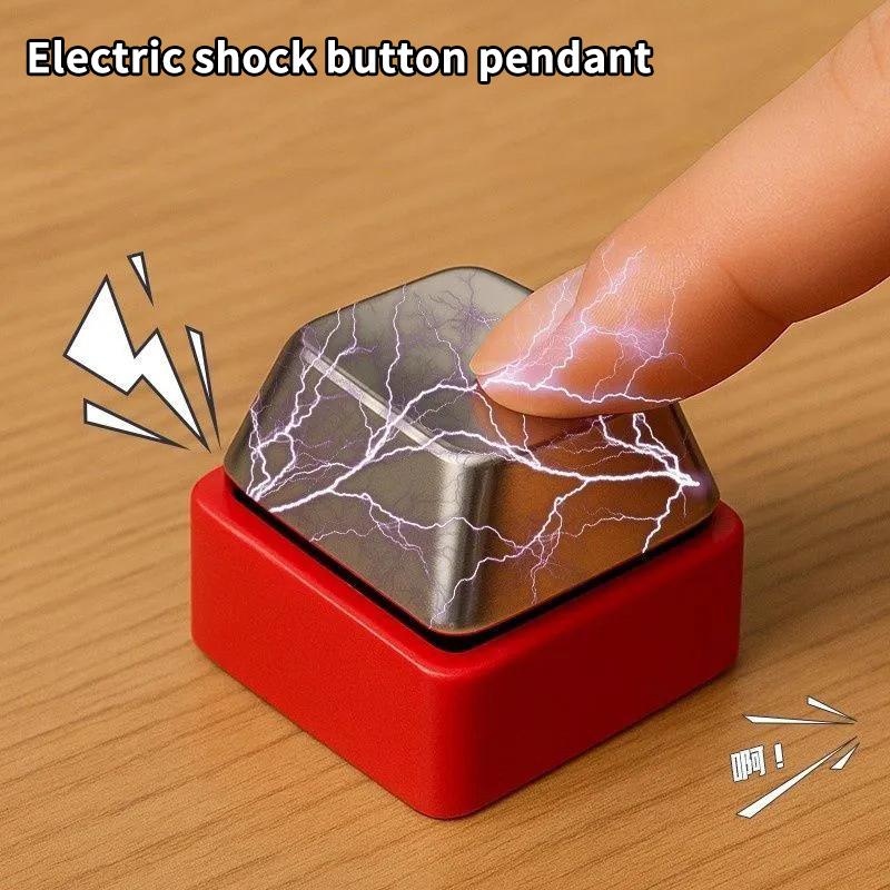 Elektrický šok Elektrická klávesnice Klíčenka Street Trick Novinka Fidget Klíčenka Šokující Podání ruky Trick Klikací hračka 1 ks