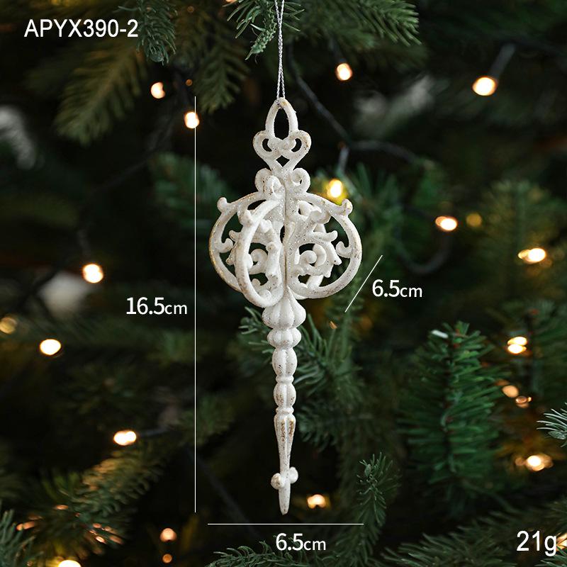 White Irregular Pendant with Gold Glitter Angel Wings, Single Pack Christmas Tree Ornament.