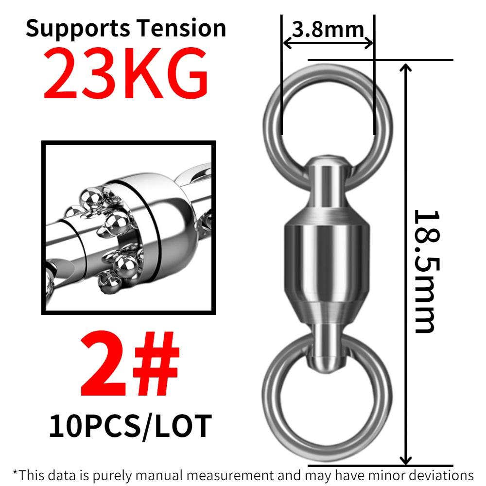 10PCS Ball Bearing Stainless Steel Fishing Connector Swivel Solid Rings For Trolling Bait Lure Tools Seawater And Freshwater 4