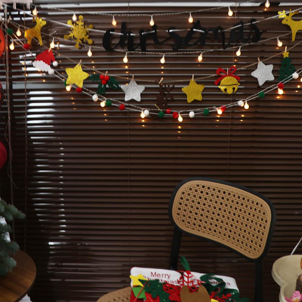 Triangle Flag Christmas Banner Coloured Hairball Christmas Tree Decoration  Christmas