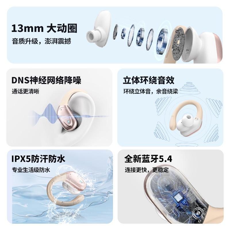 New Intelligent Technology Acoustic Noise Reduction Digital Display Charging Compartment Ear Type Wireless Headset High Definition Bluetooth Headset