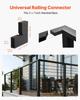 2 Pack Corner Connectors for Handrail, Extension Stair Railing Accessories, POM Hand Rail Connector Fittings for Rectangular Cable Railing, Deck Cable