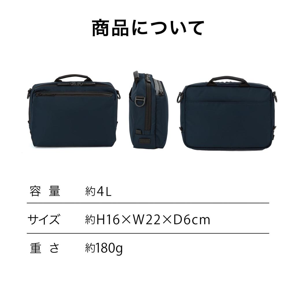 Metrex Shoulder Bag 4L Horizontal Lightweight Casual 19112 Navy [Ace Gene]