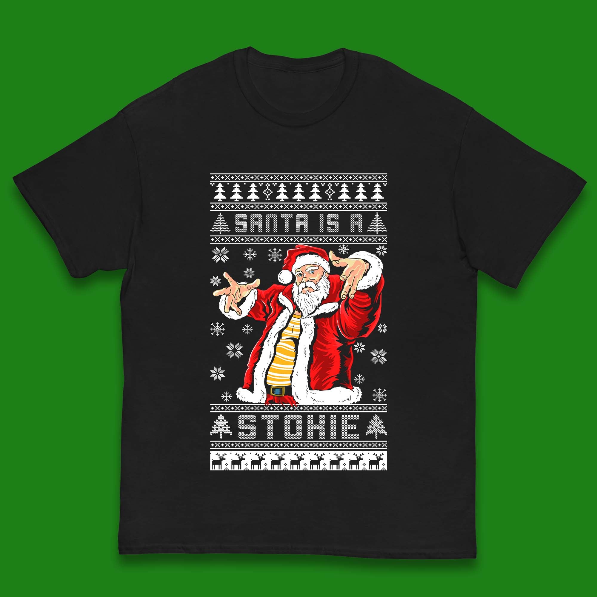 Santa is A Stokie Christmas Kids T-Shirt 150
