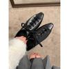 Cowhide Version~ Retro Cross-lace-up Old Money Style Small Leather Shoes Commuting Thick Heel Single Shoes Design Sense Temperament Loafers