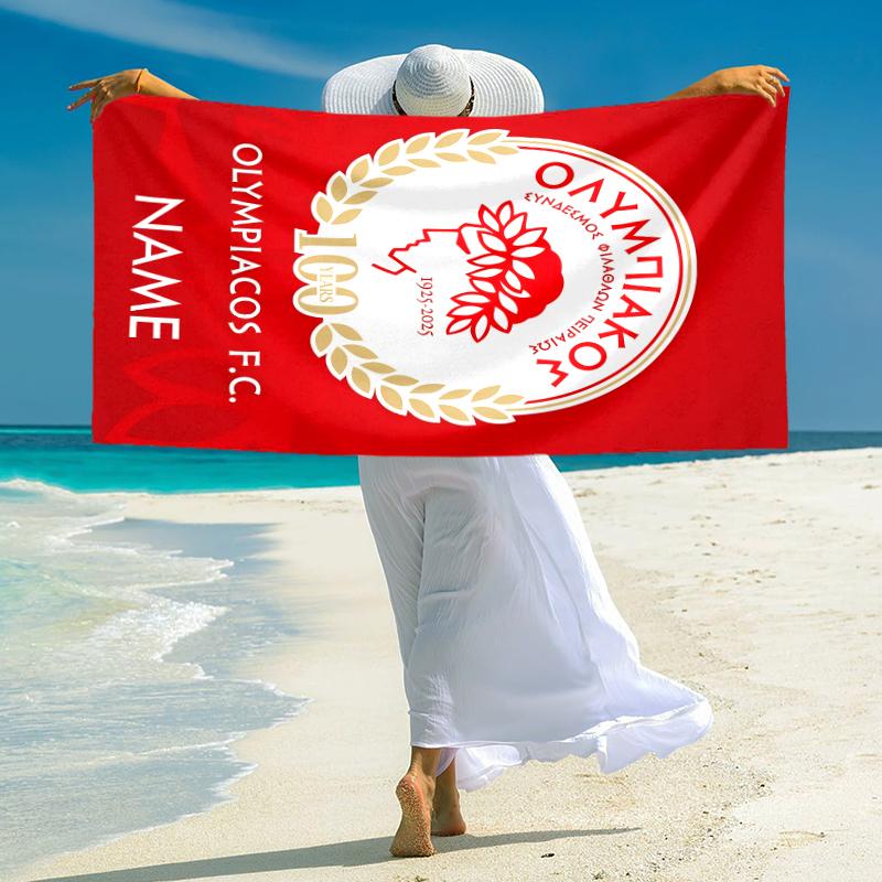 Personalized Royal Soccer Team Crest Beach Towel Microfiber Beach Towel Thin Absorbent for Beach Swimming Yoga Bath Sports. 0910123